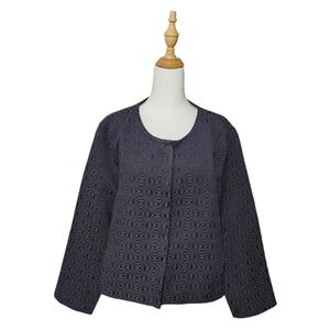 Eureka Christos Garkinos Black Textured Lined Blazer With Pockets